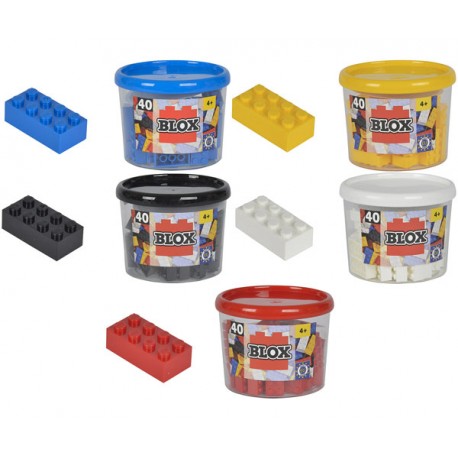 Blox - Bote de 40 bloques, color azul (Simba 4118881)