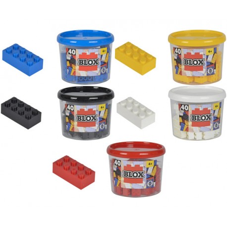 Blox - Bote de 40 bloques, color negro (Simba 4118895)