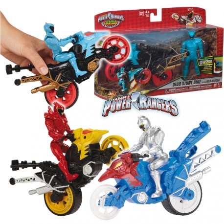 Power Rangers Dino Super Charge - Moto transformación, color plateado (Bandai 43078)