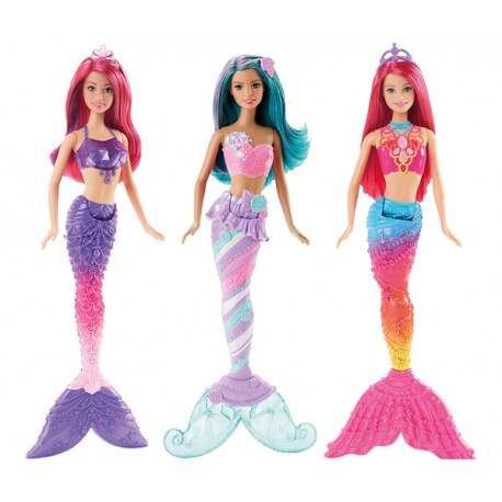 Barbie - Muñeca, vestido de sirena, color joyas (Mattel DHM48)