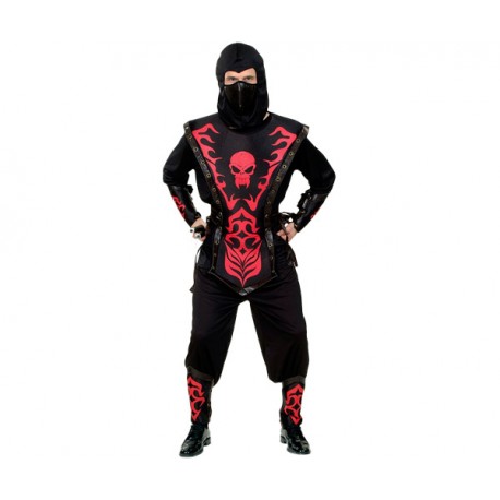 DISFRAZ ADULTO NINJA CALAVERA ROJO (HOMBRE) TALLA M-L