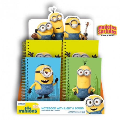 LIBRETA CON LUZ Y SONIDO MINIONS