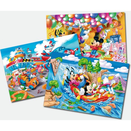 3 PUZZLES MICKEY MOUSE (48 PIEZAS)