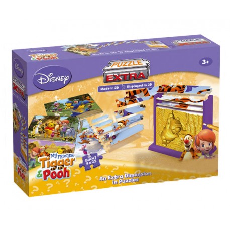 4 PUZZLES EXTRA 2D - 3D WINNIE THE POOH (25 PIEZAS GIGANTES)