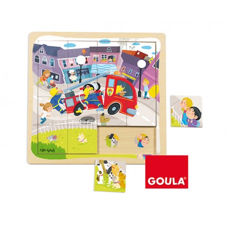 PUZZLE CAMION DE BOMBEROS (28X28CM)