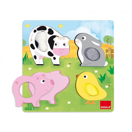 PUZZLE ANIMALES TELA GRANJA (22X22CM)