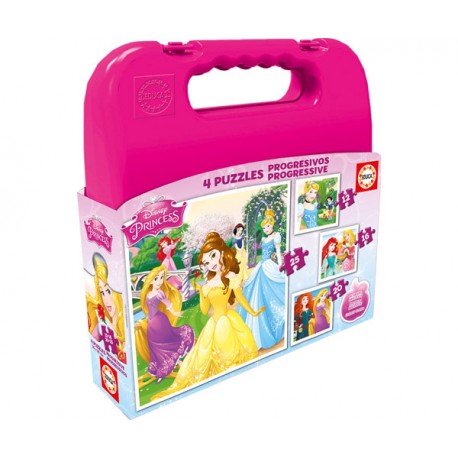 PUZZLE MALETA PUZZLES PROGRESIVOS PRINCESAS DISNEY 12P+ 