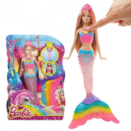 BARBIE SIRENA LUCES DE ARCOIRIS