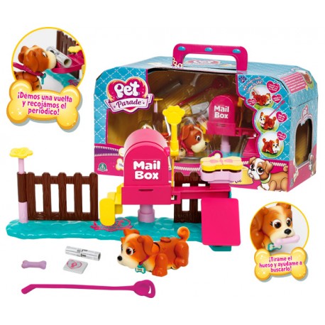 PET PARADE MAILBOX PLAYSET + 1 CACHORRO