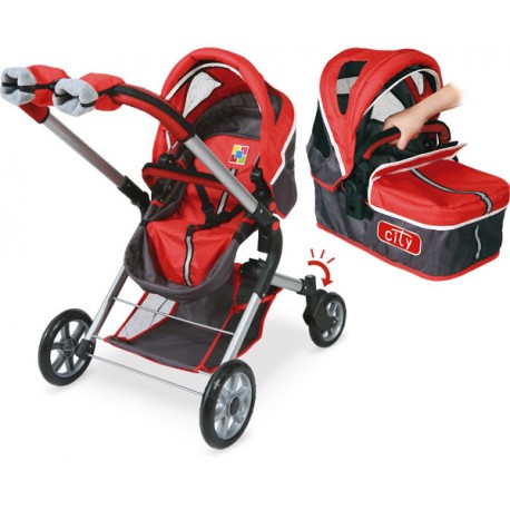 CITY COCHE Y SILLA MUÑECA 3X1 + MANOPLAS