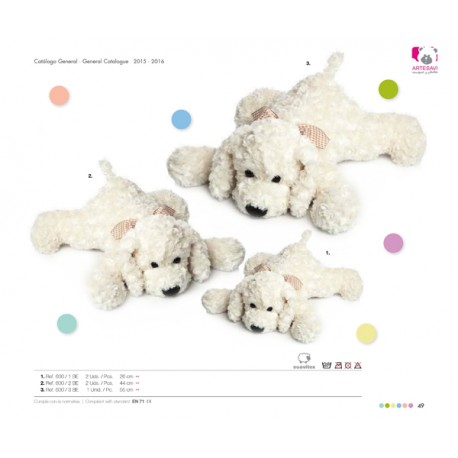 PELUCHE PERRO YAKO BEIGE 44 CM.