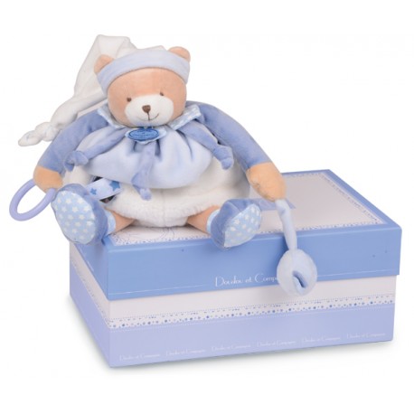 DOUDOU PETIT CHOU OSO AZUL- MARIONETA