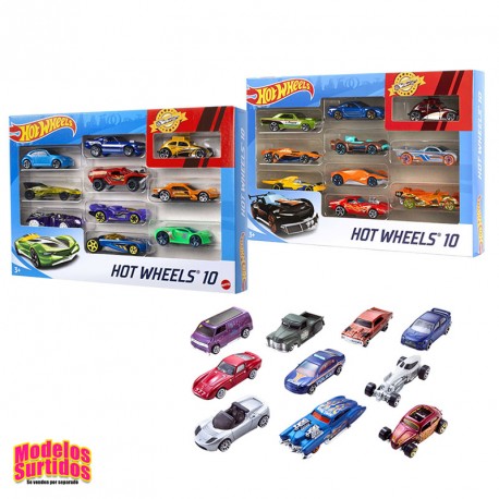 HOTWHEELS SURTIDO PACK 10 COCHES BASICOS