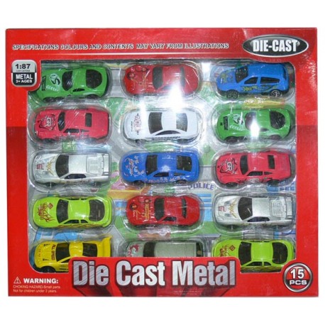 CONJUNTO 15 COCHES METAL 