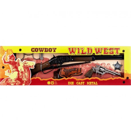 WILD-WEST PLAYSET REVOLVER + RIFLE 8 TIROS