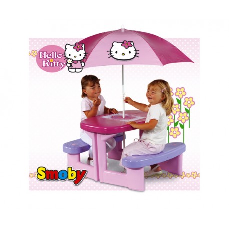 MESA PICNIC CON SOMBRILLA HELLO KITTY