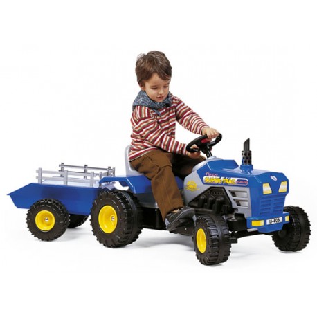 TRACTOR SUPER TRACK CON VOLQUETES A PEDALES