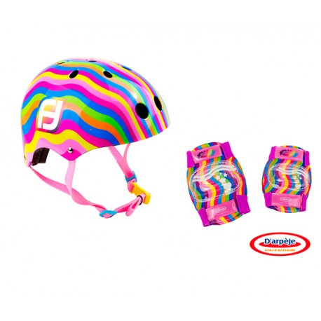 CASCO FUNBEE COLORS BOL+RODILLERAS+CODERAS