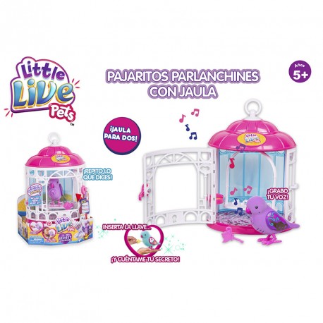 LITTLE LIVE PETS PAJARITO PARLANCHIN JAULA SERIE 7