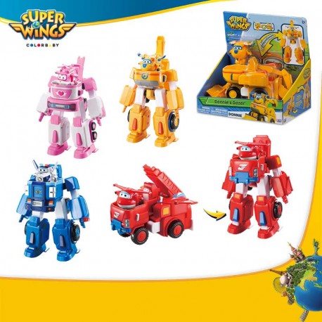 SUPER WINGS VEHÍCULO CON TRANSFORM-A-BOTS 4/S