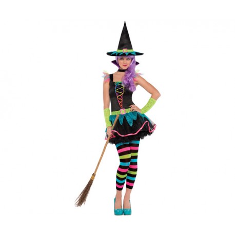 DISFRAZ JUNIOR BRUJA NEON WITCH TALLA S