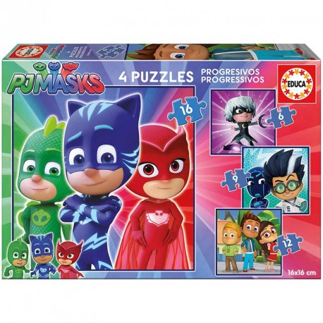 PUZZLE PROGRESIVOS PJ MASKS 6 9 12 16