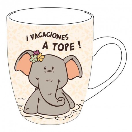 TAZA VACACIONES A TOPE PORCELANA