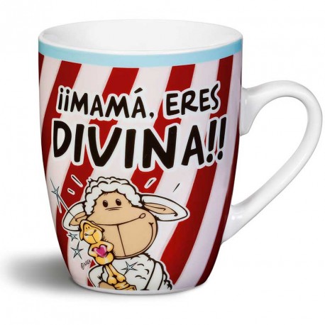 TAZA MAMA ERES DIVINA PORCELANA