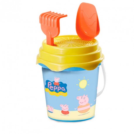 CUBO LISO PEPPA PIG + MOLDE Y REGADERA. ITALIA