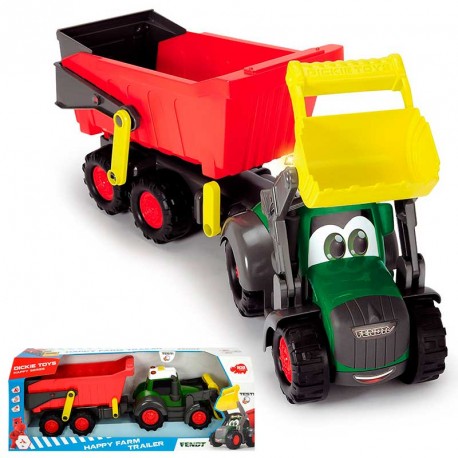 HAPPY SERIES TRACTOR CON REMOLQUE LUZ Y SONIDO 65 CM