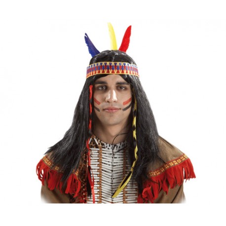 PELUCA HOMBRE INDIO TRENZAS
