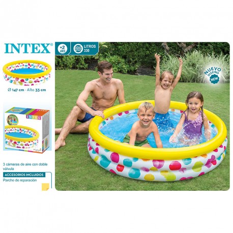 PISCINA HINCHABLE 3 AROS 147X33CM