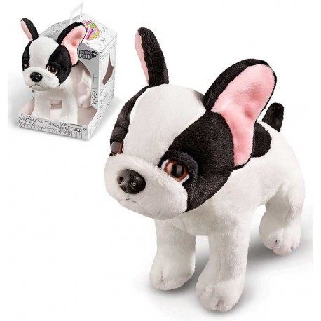 PERRO PELUCHE DE PIE 22 cm. EN CAJA REGALO