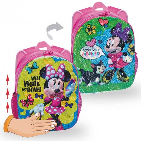 MOCHILA MINNIE ROADSTER LENTEJUELAS REVERSIBLES