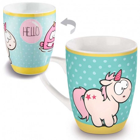 TAZA RAINBOW BUBBLE HELLO PORCELANA