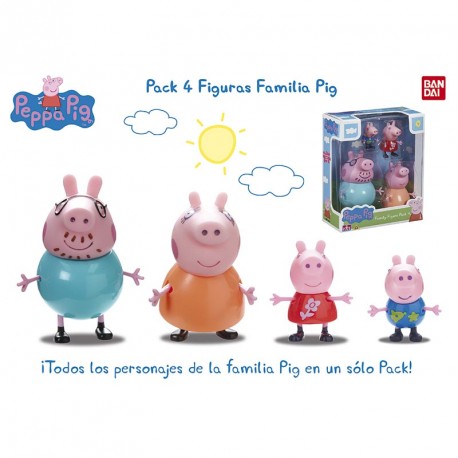 Set 4 figuras Peppa Pig y su familia