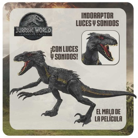 JURASSIC WORLD INDORAPTOR LUCES Y SONIDOS