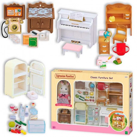 SYLVANIAN SET MUEBLES CLASICOS PARA CASA CAMPO BASICA