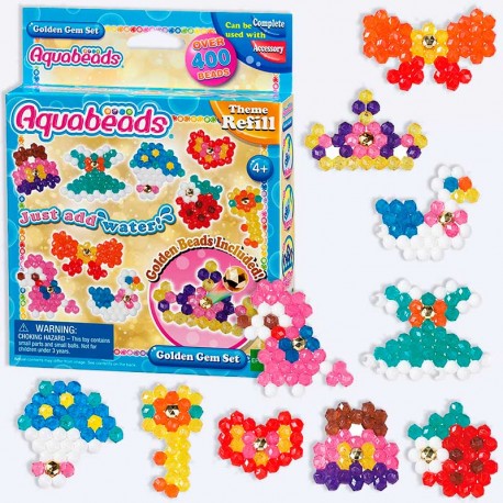 AQUABEADS SET GEMAS DORADAS