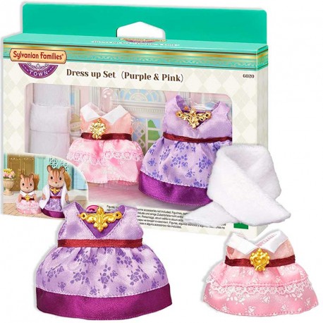 SYLVANIAN SET VESTIDOS 2 DE GALA (VIOLETA Y ROSA)