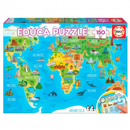 PUZZLE 150P MAPAMUNDI MONUMENTOS