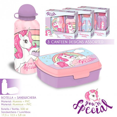 SET SANDWICHERA Y CANTIMPLORA UNICORNIO