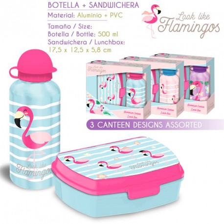 SET SANDWICHERA Y CANTIMPLORA FLAMINGO