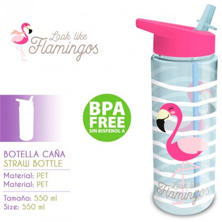 CANTIMPLORA PET 550 ML.FLAMINGO