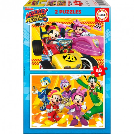PUZZLE 2x48P MICKEY ROADSTER RACERS