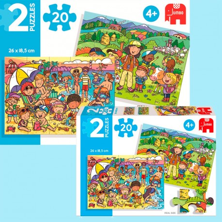 PUZZLE 2X20P EN LA PLAYA Y DE EXCURSION