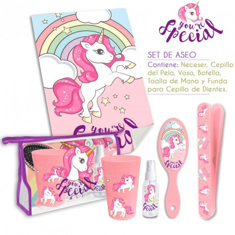 NECESER SET ASEO VIAJE UNICORNIO