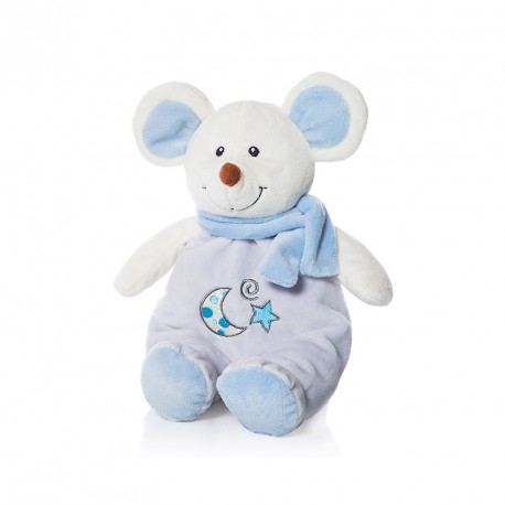 PELUCHE RATITA SONAJERO AZUL 28 CM