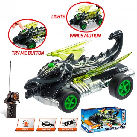 R/C HOT WHEELS DRAGON BLASTER LUCES Y MOVIMIENTOS ESPECIALES