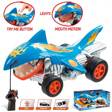 R/C HOT WHEELS SHARK ATTACK LUCES Y MOVIMIENTOS ESPECIALES